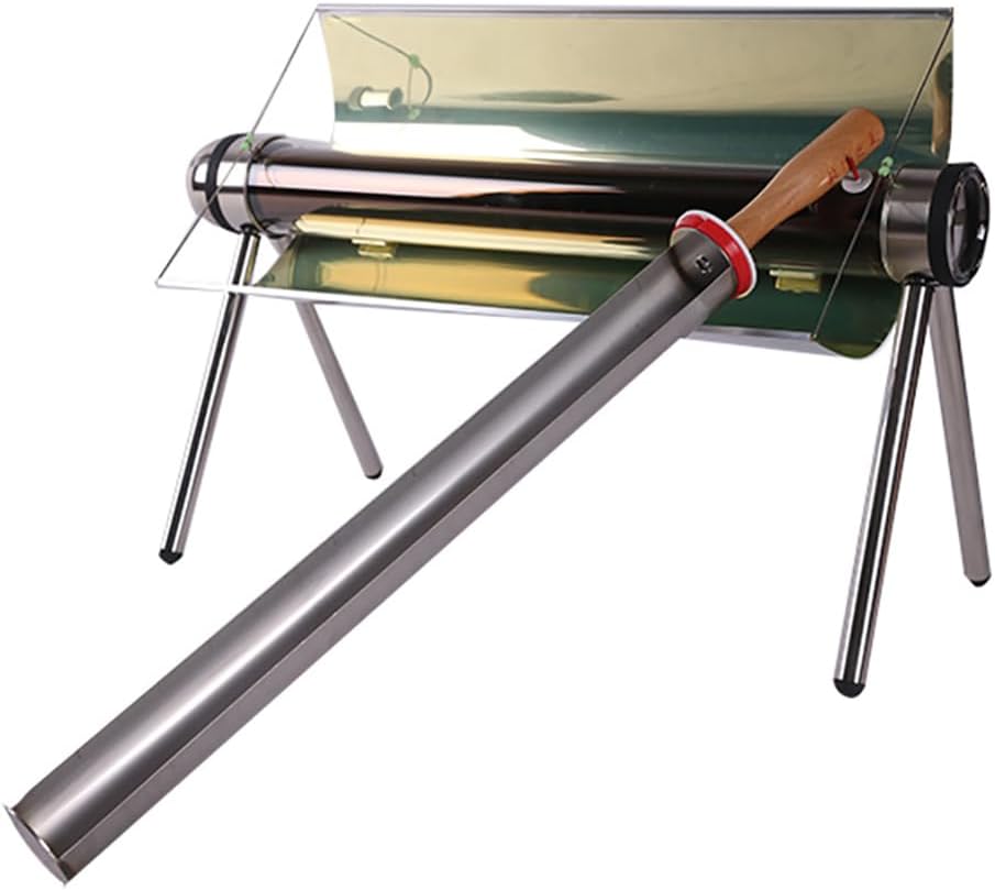 TT-YEC Poêles gril, 68 * 20 * 19 cm, métal, argent, Grill BBQ Solaire en Plein Air, Grill Barbecue Autoportant sans Fumée avec Jauge De Température