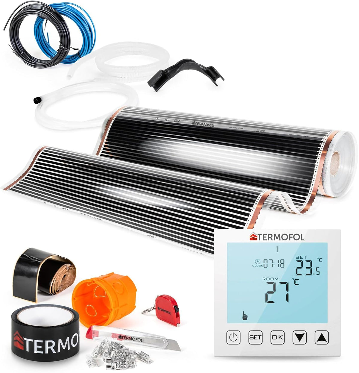Termofol Chauffage par le sol, 230 V, 60 W, 14 m, Noir