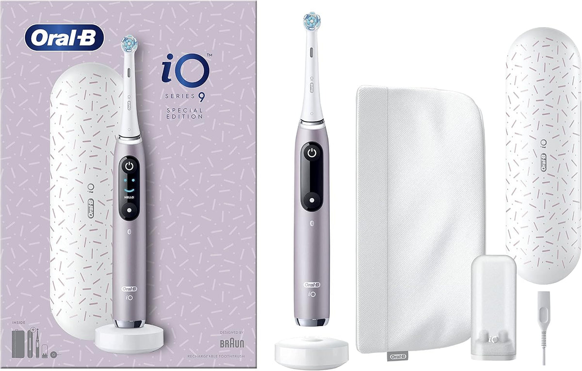 Oral-B Rotatives, Noir, iO Série 9 Brosse À Dents Électrique, Édition Spéciale, Se Connecte à L'Application Mobile