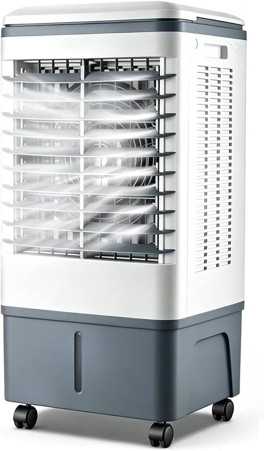 WJIANBIN fontaine à eau, 375 x 330 x 780 mm, 80 W, 220-240 V~50/60 Hz, 25 L, Blanc, Refroidisseur d'air par évaporation Portable avec réservoir d'eau