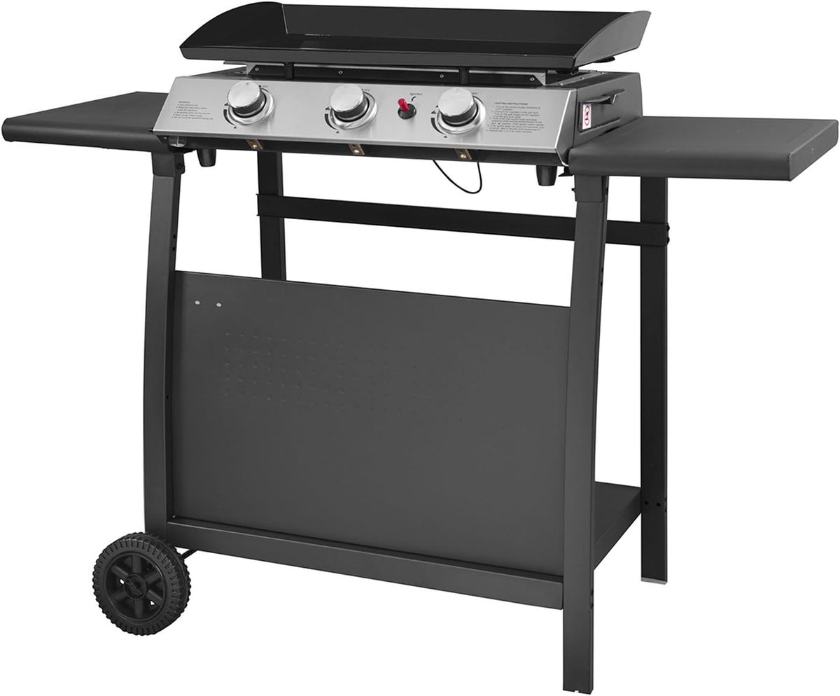 Happy Garden plancha, 7,5 kW, Noir/Argent, au gaz SÉVILLE - 3 brûleurs + Chariot