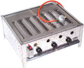 D&L rôtissoire, 10 kW., Argent, Barbecue à gaz professionnel 55510 + kit de barbecue 511 avec grille, cocotte à gaz en acier inoxydable 10 kW 3 feux