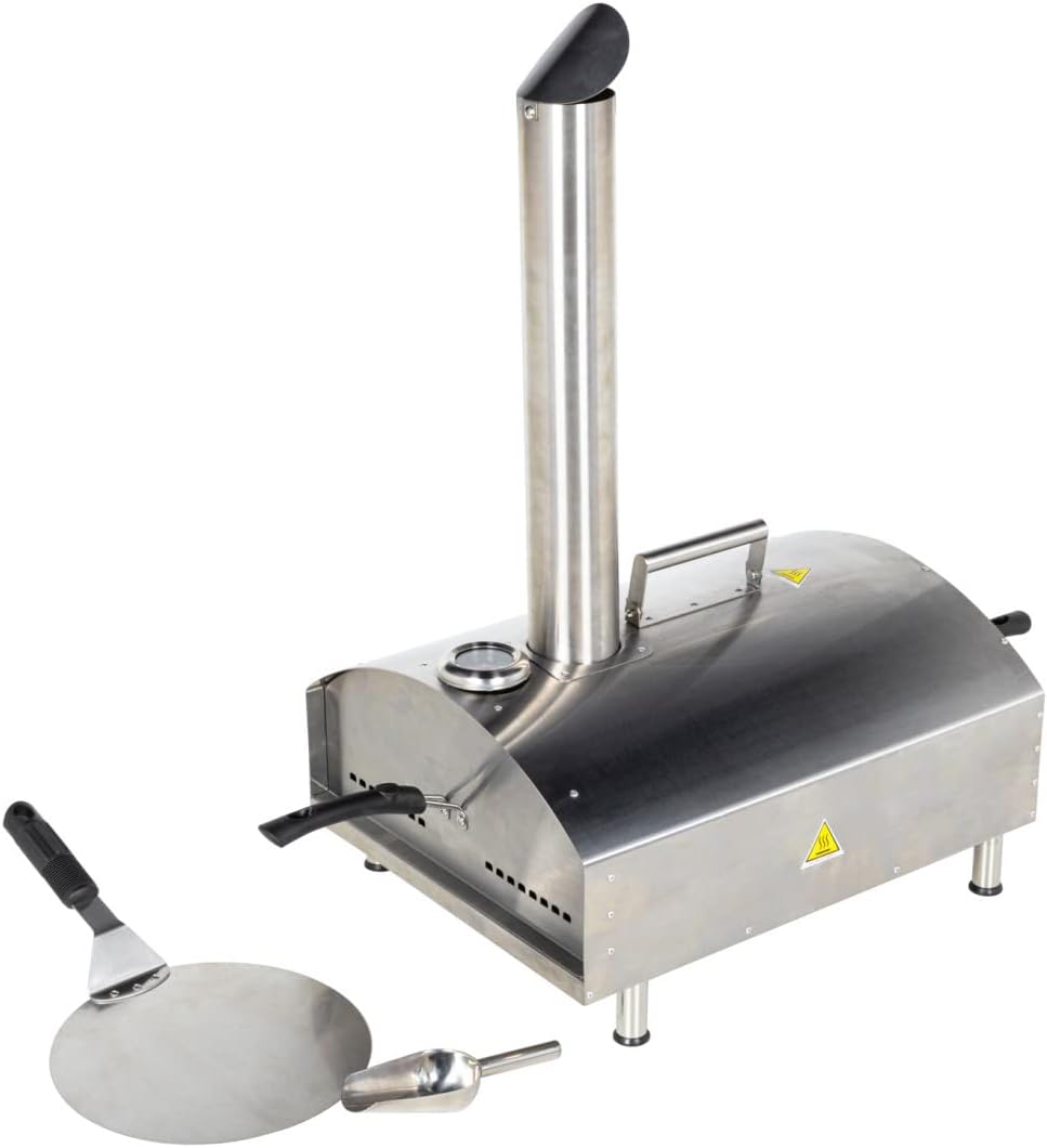 Somagic Fours à pizza, Argent, FOUR A PIZZA A PELLETS NAPOLI INOX