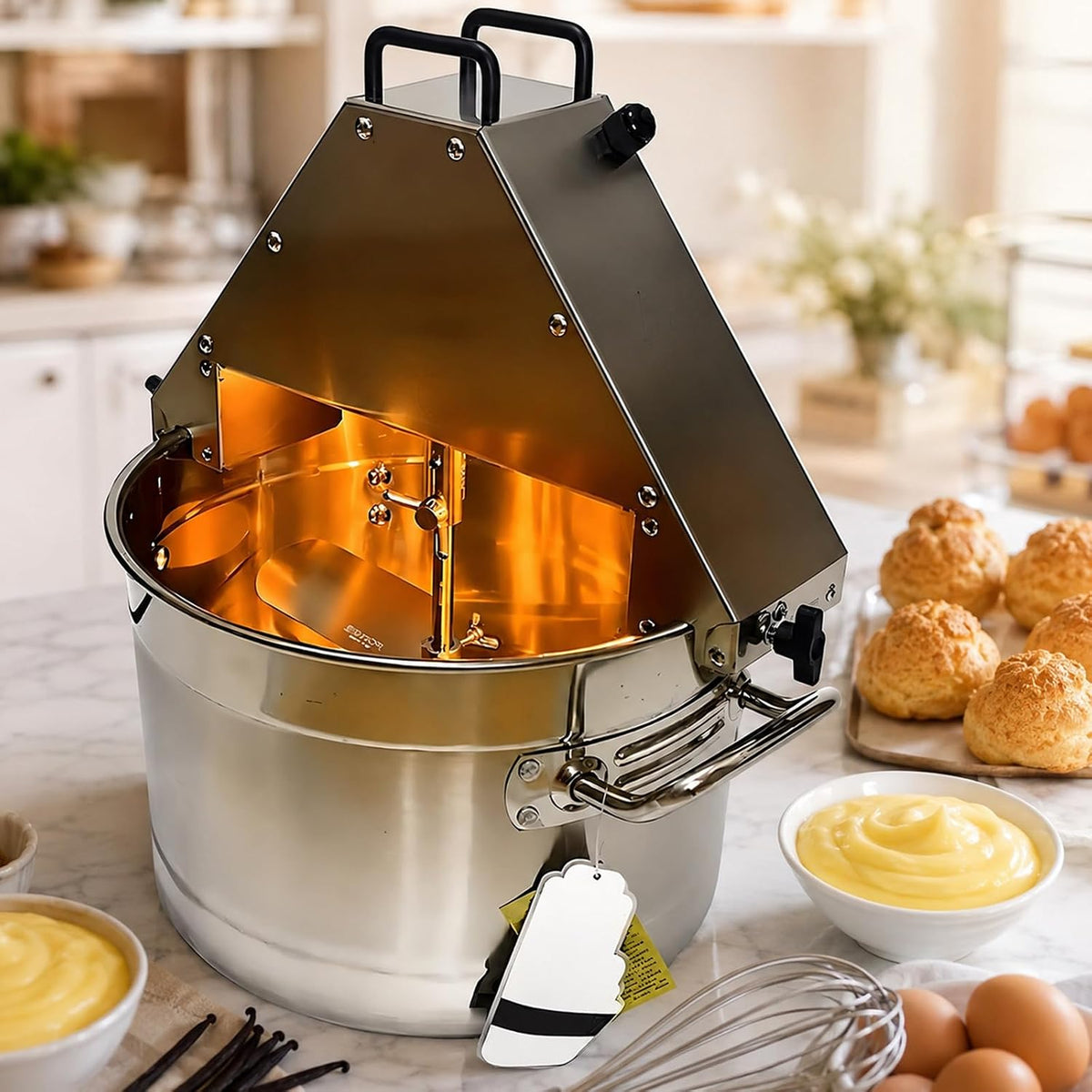 Faitout blender, 9 litres, Noir, à mélanger automatique, machine à confiture et sauce commerciale, idéale pour la base de casserole chaude