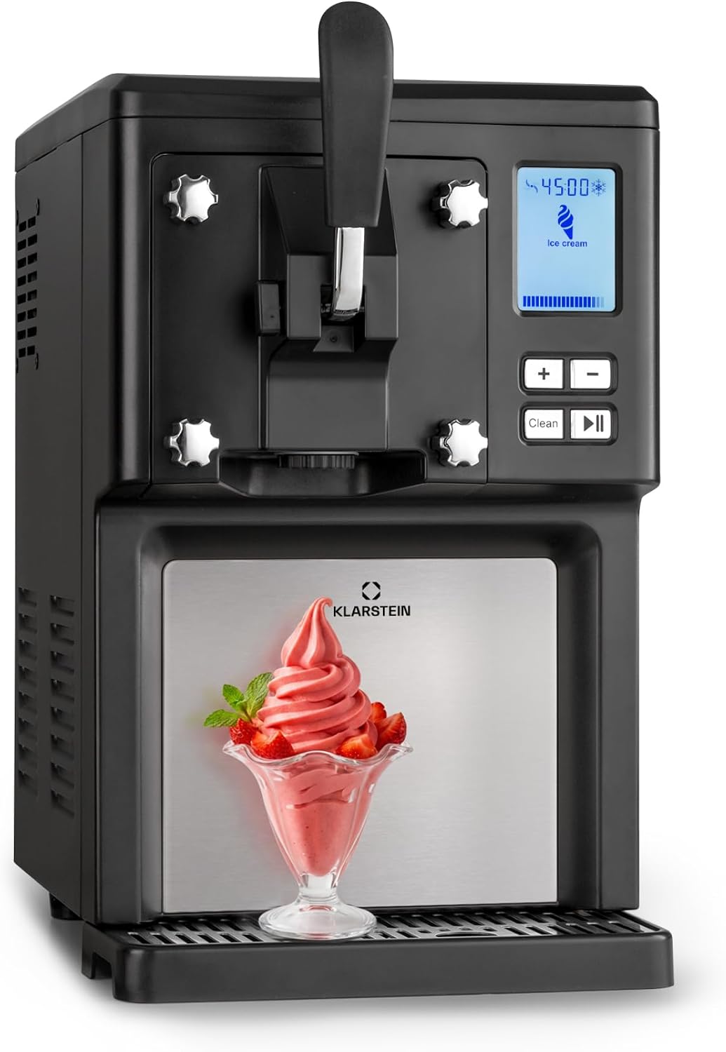 KLARSTEIN sorbetière, 1,5 l, Noir, Machine à glace à l'italienne Sweet Sundae, compresseur à refroidissement autonome