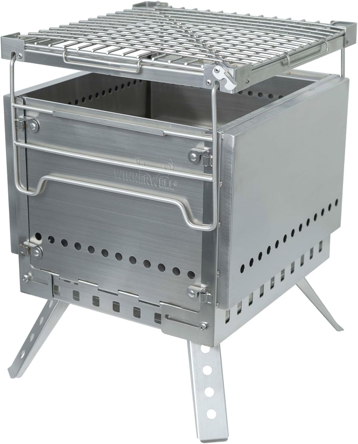 Winnerwell Supports de cuisson pour barbecue, Argent, Support pliant pour barbecue et feu de camp