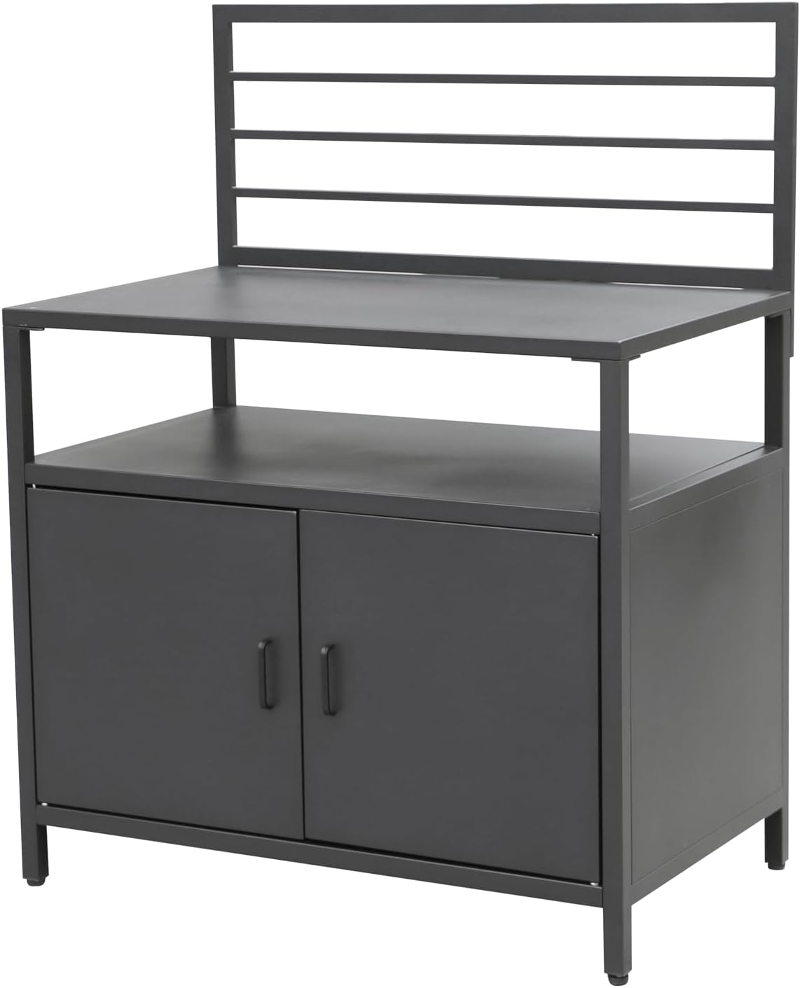 Ompagrill Cuisines d'extérieur, 61,5 x 100 x 130 cm, Gris Anthracite, Module cuisine extérieur en aluminium peint avec placard