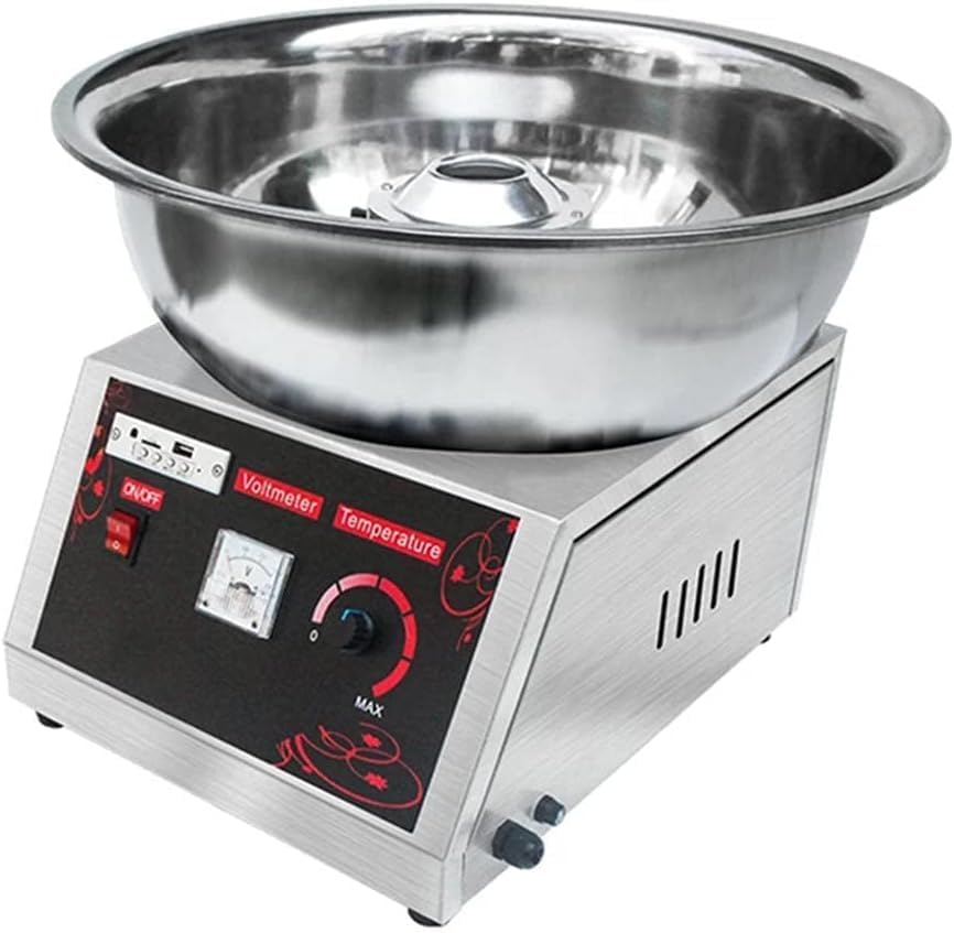 Machine Machines à barbe à papa, 1000 W, 220 V, Argenté, à Barbe à Papa Professionnelle, Appareil à Sucre Filé avec Bol en Acier Inoxydable
