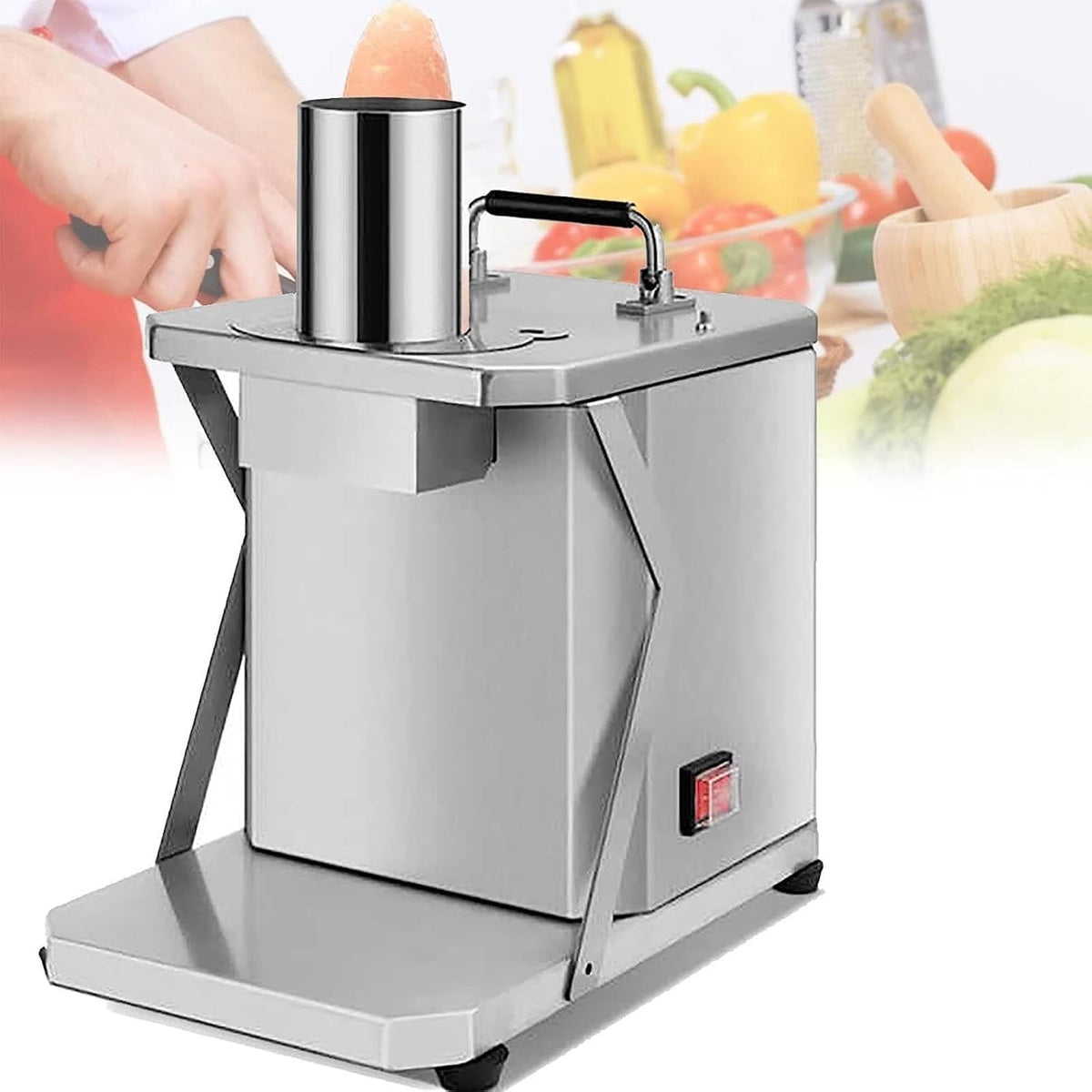 OWOHYG trancheuse électrique, 320 x 210 x 380 mm., 75 kg., 200 W., Acier inoxydable 201., Argenté, Coupe-Légumes Électrique