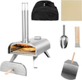 George Foreman four à pizza, 30,5 cm, Argent/Noir/Beige, granulés de bois ou barbecue à gaz et fumoir