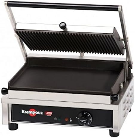 Krampouz Appareils à sandwich et presses à panini, Noir/Argent, Grill panini medium rainuré / lisse