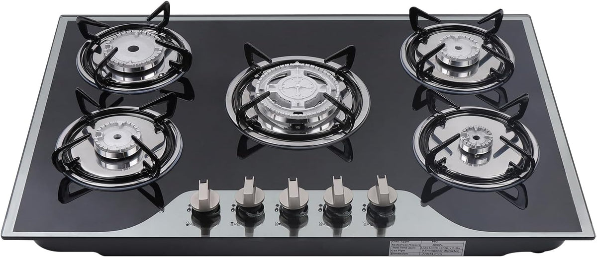 table de cuisson LOIRIIC, 77,5 x 51 x 6,5 cm., 71 cm, verre revêtu, alliage d'aluminium, fonte émaillée., noir, argenté