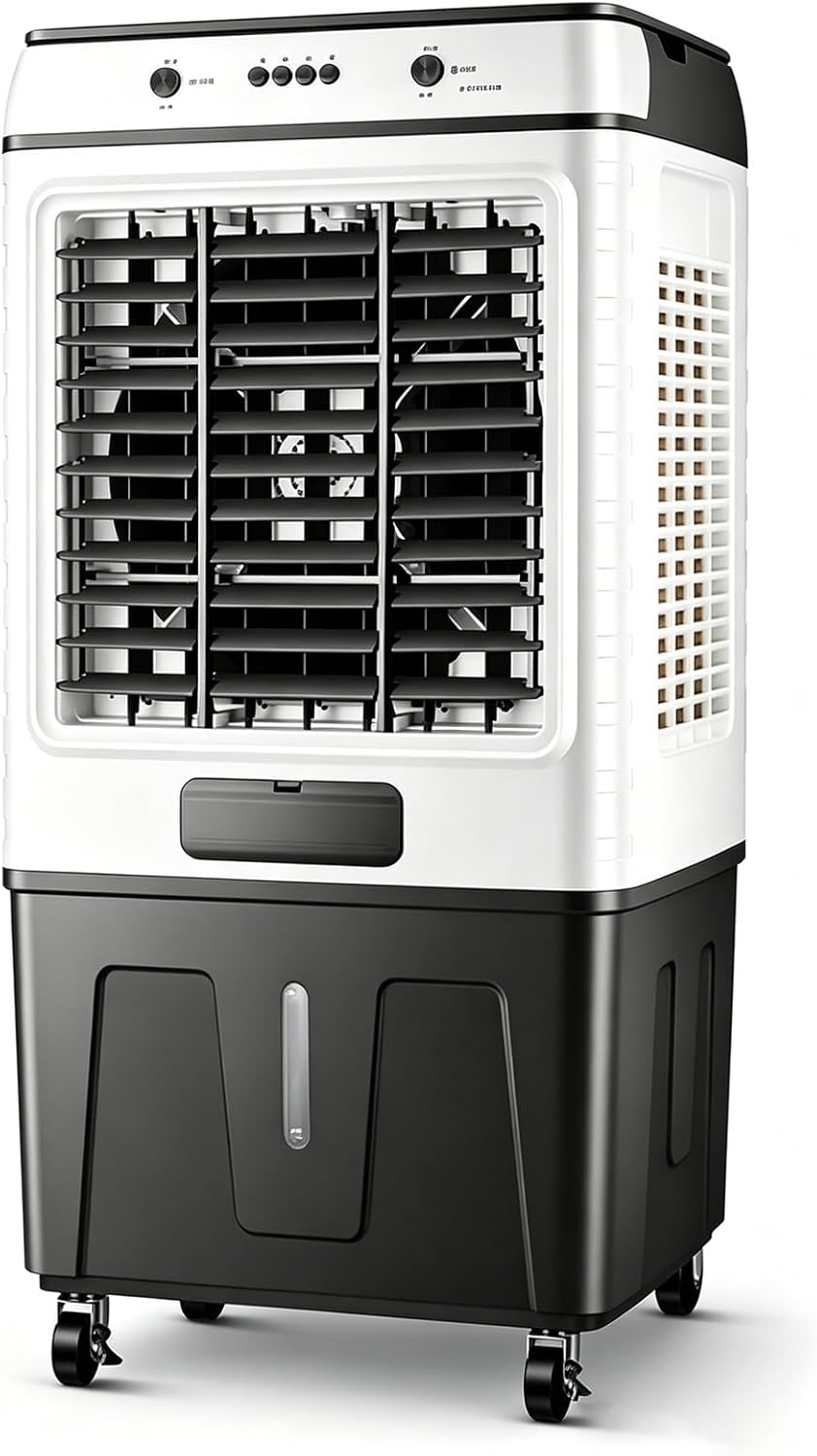 climatiseur portable WNGJZZYC, 1 m, Blanc, Climatiseur Mobile, Rafraichisseur D'air, Réservoir D'eau de Grande Capacité et 4 Cristaux de Glace