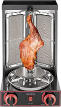 cunnyend rôtissoire, CG-25, 8 kg/17.6lbs, 3000 W, 220 V, acier inoxydable Acier inoxydable, Noir, Grille Verticale pour Kebab