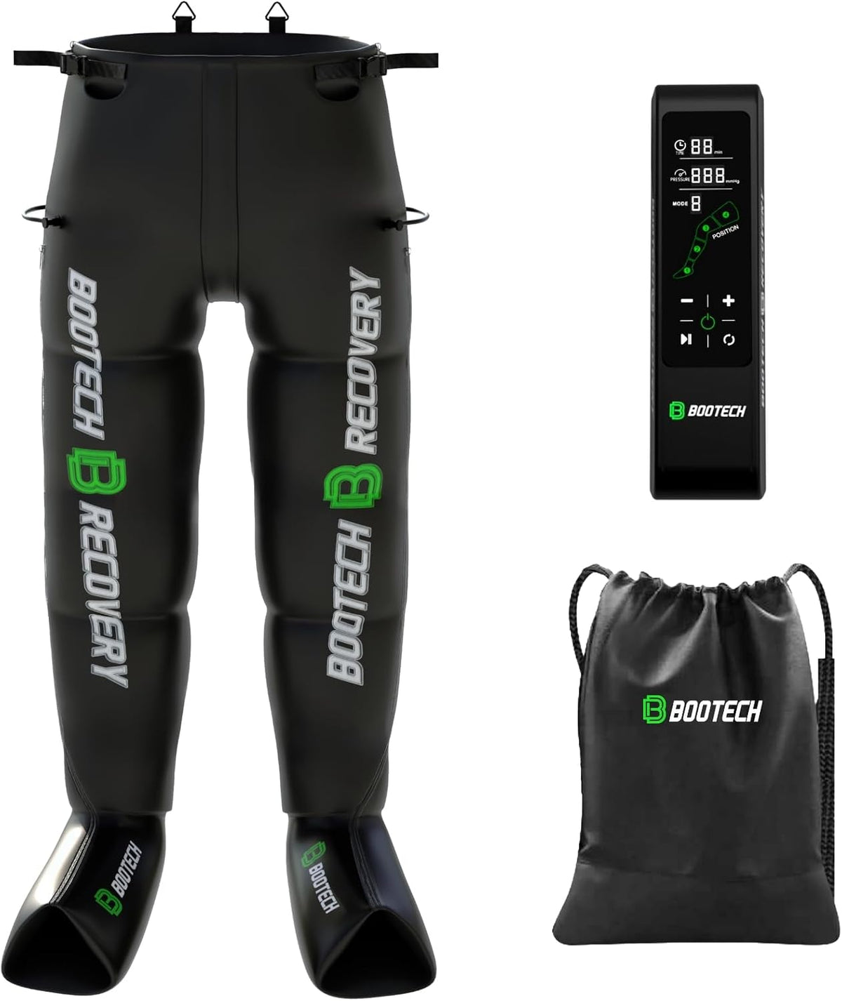 BOOTECH appareil de massage des pieds, Noir, Pantalon de Pressothérapie pour la Maison, Masseur de Jambes et Pieds Fatigués