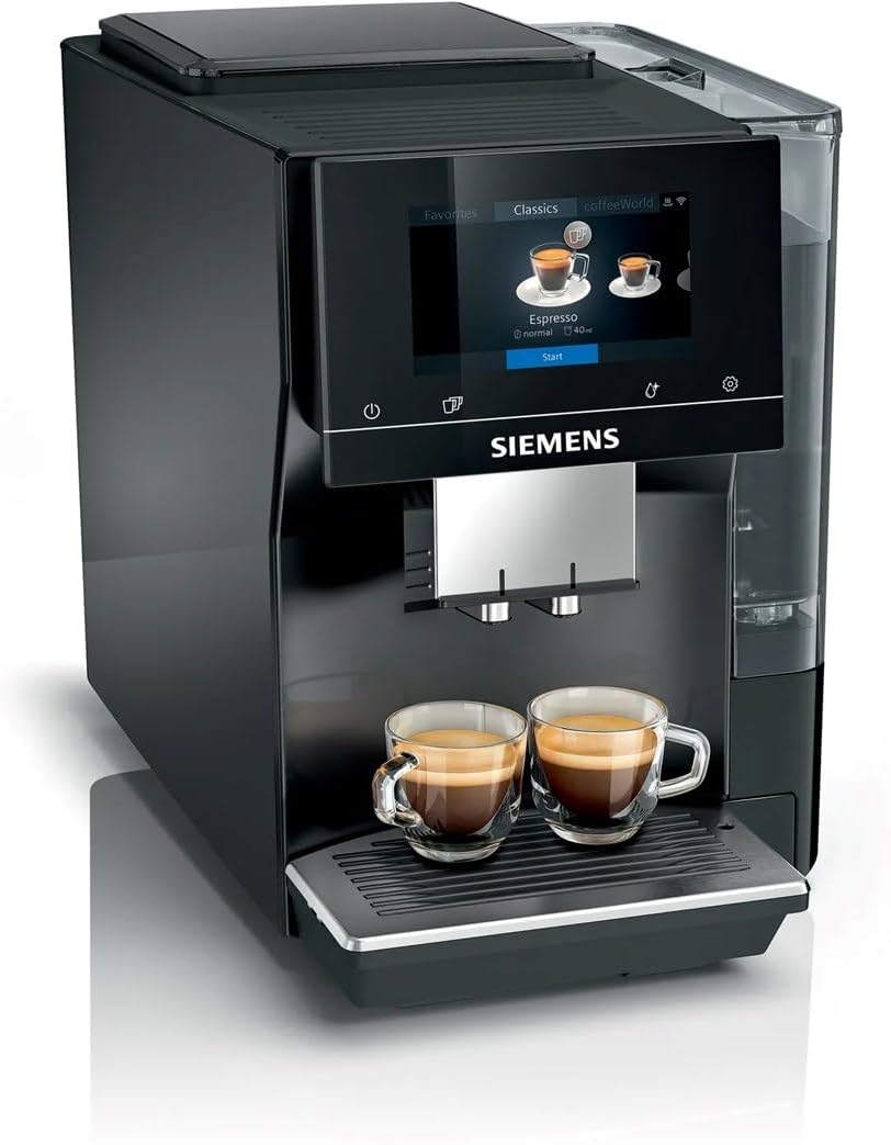 SIEMENS Machines à café automatiques, Noir/Argenté, Machine à cafe entièrement automatique EQ700 TP713R09