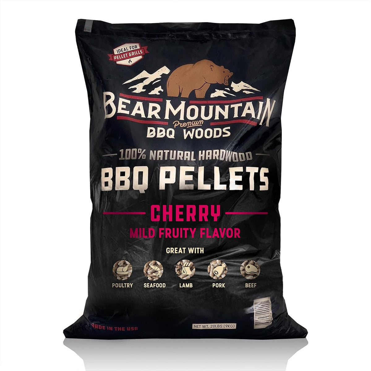 Bear Mountain Premium BBQ Woods fumoir, 18,1 kg, Noir/Rouge/Blanc, Bear Mountain Granulés de bois naturel