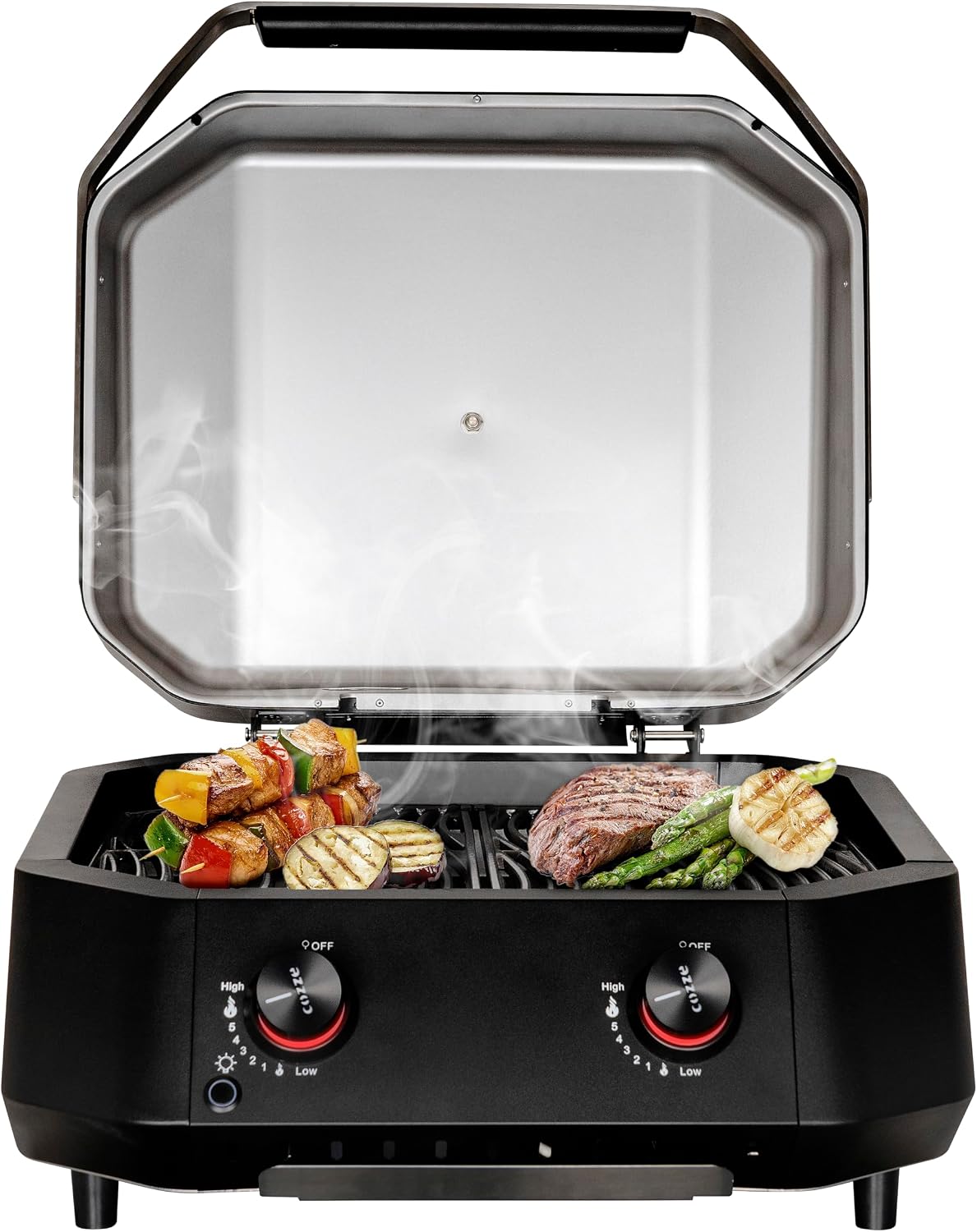 cozze Barbecues au propane, 5,0 kW, 51 x 39 cm, Noir/Argent, ® G-500 Barbecue à gaz avec 2 zones de cuisson