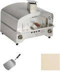 Four four à pizza, Argent, à pizza portable au propane avec pierre pour la cuisson en plein air, à gaz en acier inoxydable