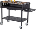 METRO Professional barbecue à charbon, 137 x 68 x 94 cm, Noir, Barbecue DELUXE au charbon de bois sur roulettes