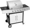 Royal Gourmet Barbecues au gaz naturel, 14,5 kW, Argent/Noir, Barbecue Gaz à 4+1 Brûleurs en Acier Inoxydable