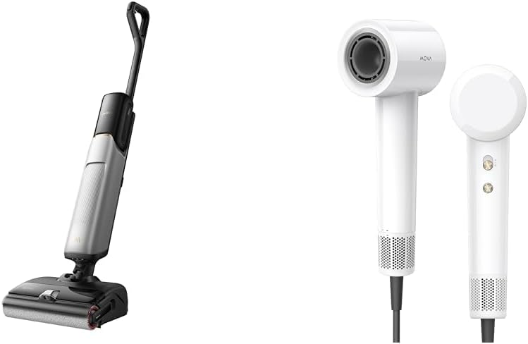 MOVA Sèche-cheveux, 20 kPa, 000 RPM, Noir, X4 Pro Aspirateur Humide et Sec, Lavage à l'eau Chaude, Anti-enchevêtrement