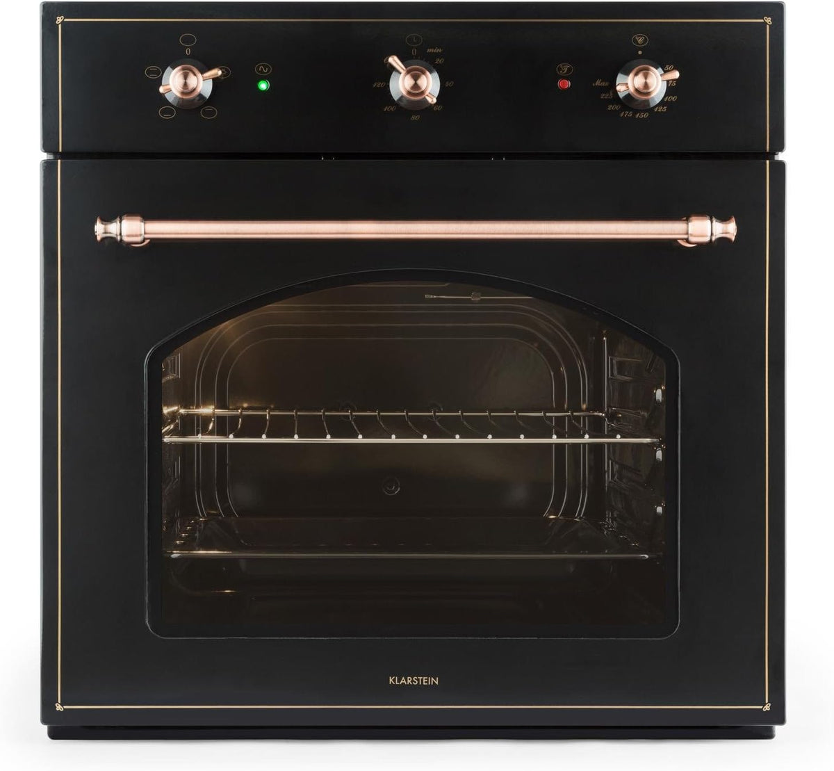 KLARSTEIN four encastrable, 55 L, Noir/Cuivre, Vilhelmine (, classe énergétique A, look old school, jusqu'à 250°C