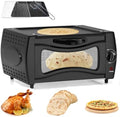 Four Mini fours, 15,8 x 11,8 x 8,6 pouces, 2100 W, 15 L, Noir Finition, électrique, Fabricant de Pizza 2 en 1