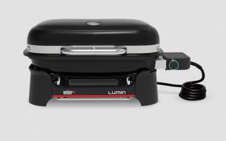 Weber Grills électriques d'extérieur, 43 × 32 cm, Noir, Lumin Compact Barbecue électrique Portable/Compact