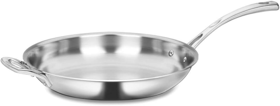 CUISINART Poêles à frire, 30,5 cm, Argent, FCT22-30H French Classic Poêle à frire en acier inoxydable avec aide