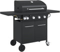 Teenpull Barbecues au gaz naturel, 16 kW, acier enduit de poudre, acier chromé, acier inoxydable, noir