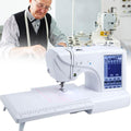 DPQYJPP machine à coudre, 45 W, corps en alliage d'aluminium + structure en acier., Noir, Machine à Broder électrique