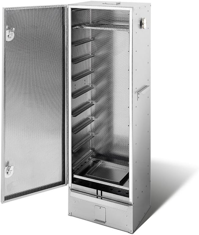 SMOKI Räuchertechnik fumoir, Hauteur 120 cm, largeur 39 cm, Profondeur 33 cm, 120 x 39 x 33 cm, Argent, SMOKI de en Acier Inoxydable V2 A