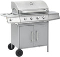 Teenpull Barbecues au gaz naturel, 64 x 40 cm, acier inoxydable., argenté, brûleur latéral, meuble inférieur