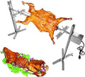 Barbecue barbecue à charbon, Argent, à charbon portable avec rôtissoire pour cuisine en plein air et camping