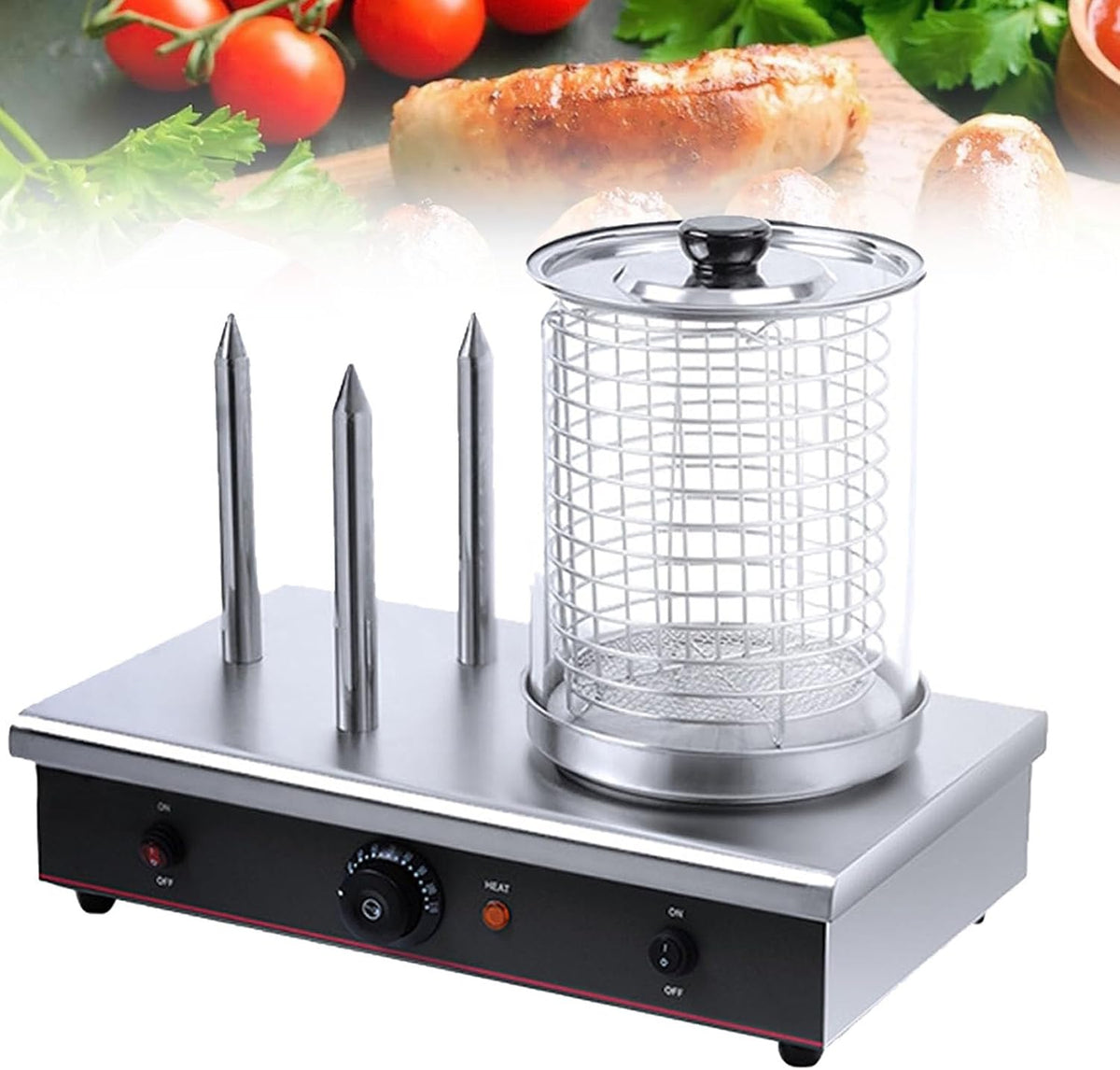 Cashwise Appareils à hot dog, 700 W, 220 V, Argenté