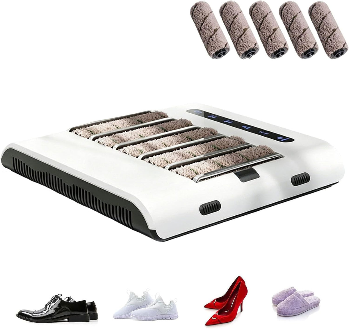 WACLMOTAKE Brosses de lavage pour chaussures, Noir, Nettoyeur de Semelles entièrement Automatique, Alimentation Mixte : Rechargeable ou Secteur